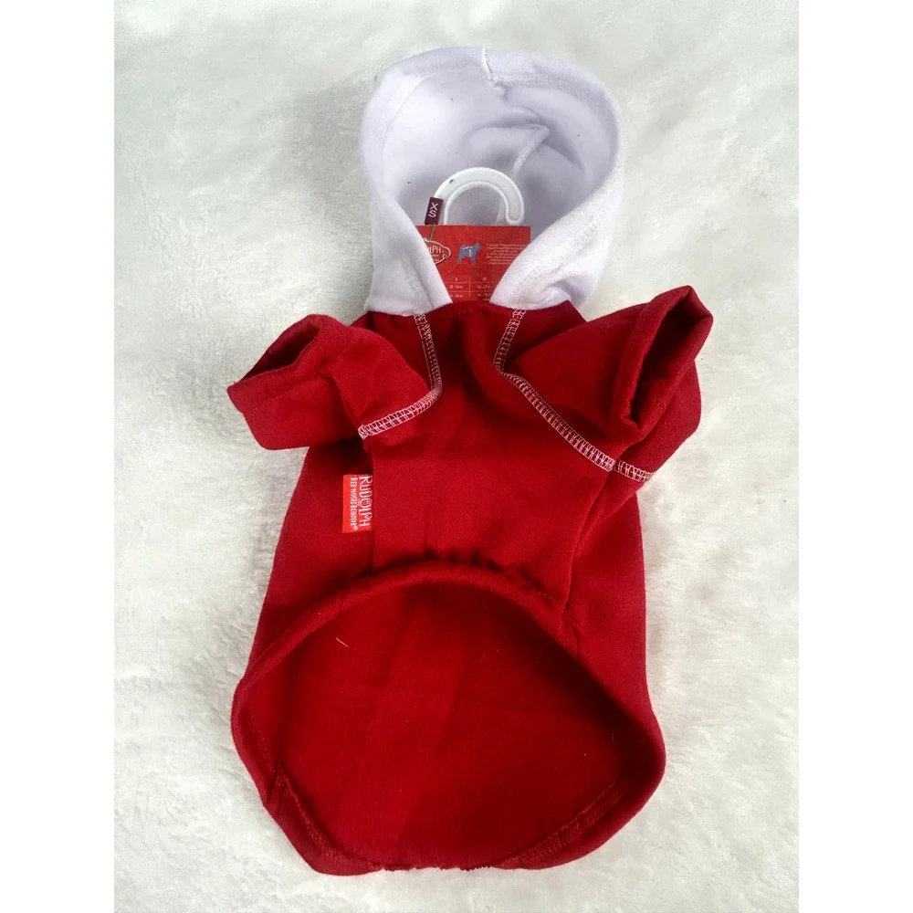 NEW Rudolph the Red-Nosed Reindeer Pet Dog Hoodie Size‎ XS 11-13